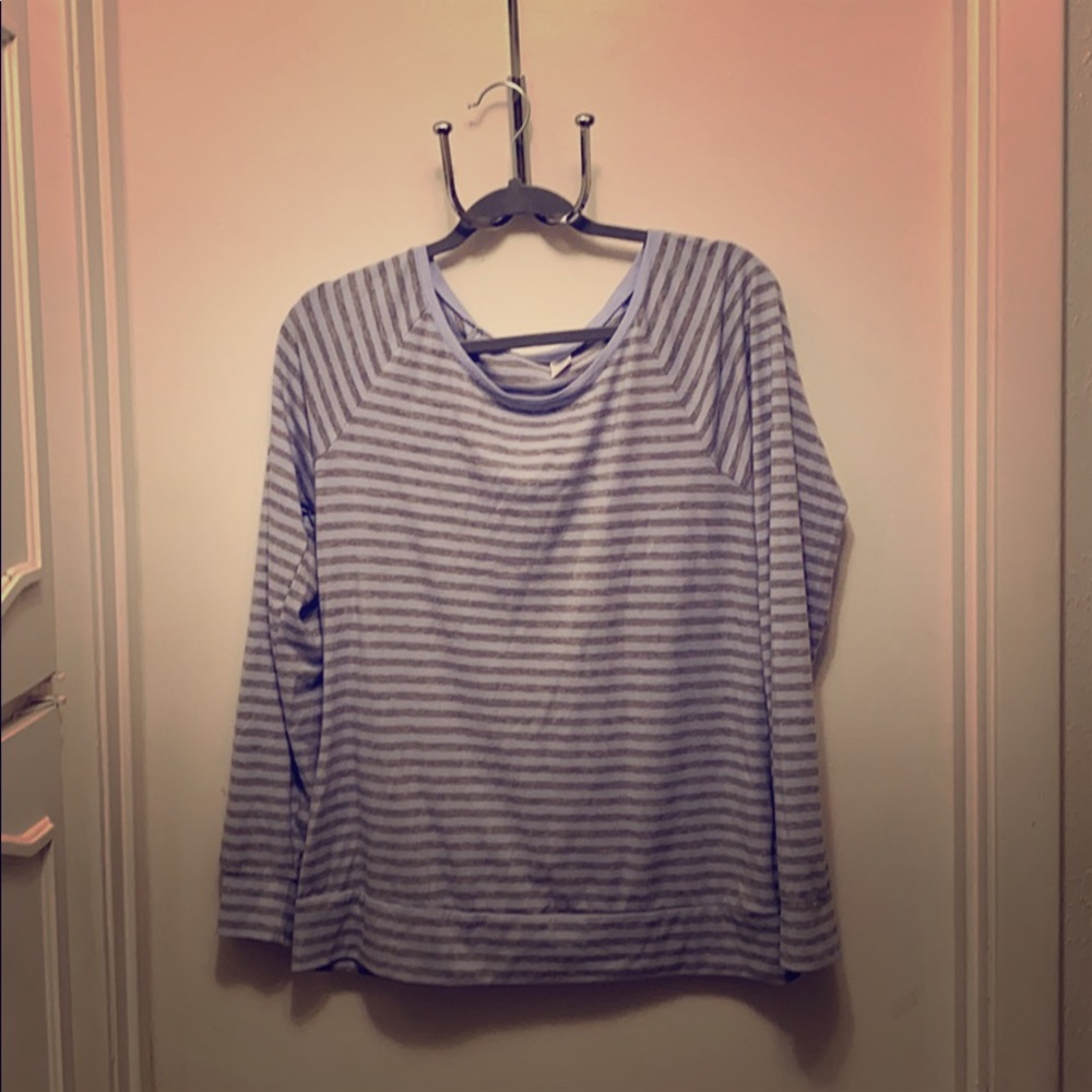 Pale blue hunter green striped
